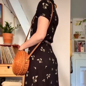 Floral button down midi dress